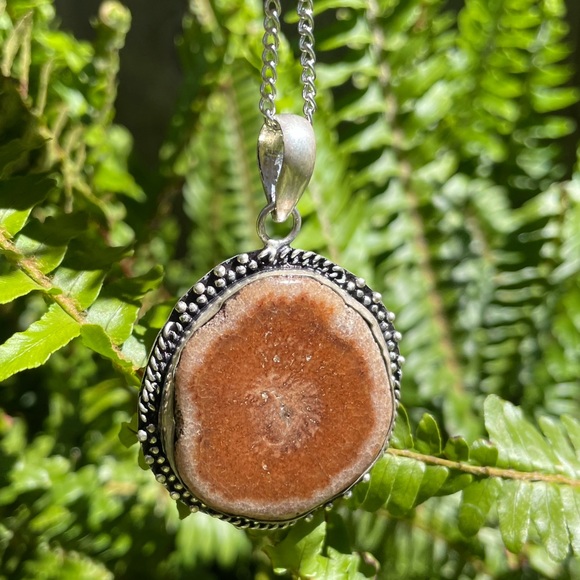 😵 Aragonite Solar Quartz Crystal Pendant necklace druzy agate stone boho rock - Picture 3 of 10
